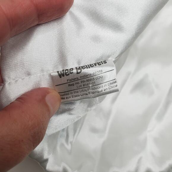 Wee Believers Child of God Lamb Sheep Lovey White Blue Security Blanket - Picture 7 of 13